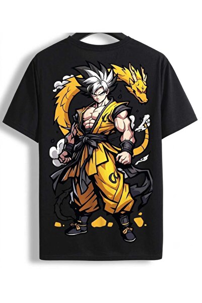 classy moda Μαύρο μπλουζάκι Unisex Oversize με στάμπα χαρακτήρων Anime