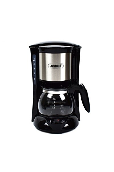 Andowl Καφετιέρα Φίλτρου Μαύρη, Ανοξείδωτη 600W Q-CF323.