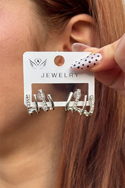 TAKIPORT Silver Color Claw Design Women's Earrings