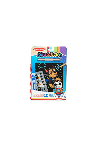 Melissa & Doug Bloc de desen cu zgârieturi Paw Patrol – Chase