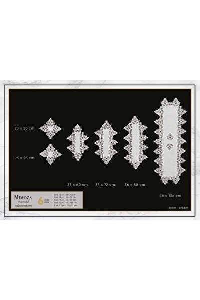 Ceki Home Living room set 5 pieces lace tablecloth runner set dowry mimosa mo...
