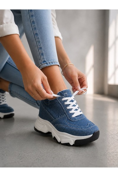 Modanizm Senz Lacivert Gizli Topuklu Spor Ayakkabı