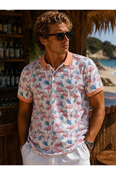 İLKCET MODA Men's Digital Printed Collared Premium T-Shirt