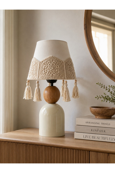 Kauri Studio Bohemian Globe Wooden and Metal Body Simple Macrame Braided and ...