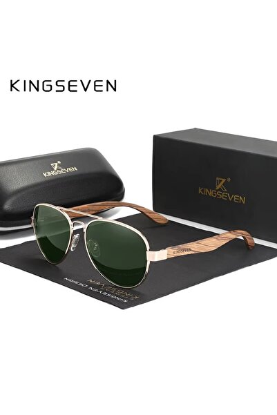 Choice1 نظارات شمسية KINGSEVEN للرجال والنساء من الجلد الأخضر الأصلي، مستقطبة...