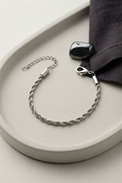 norsary 316L Steel Silver Color Twisted Chain Model Men's Bracelet
