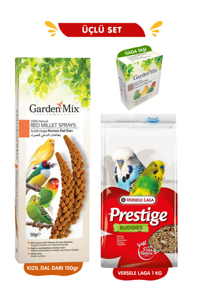 Versele Laga Üçlü Premium Set: Muhabbet Yemi 1 Kg + Kızıl Dal Darı Gardenmix ...