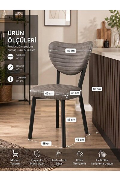 Mutfak Sandalyesi Modern bej Kumaş Salon Sandalyesi Vizon Metal Ayak Elma Model