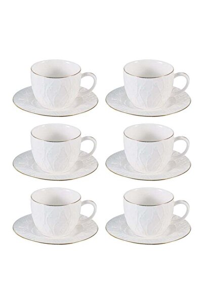 Reem 12-Piece Cup And Saucer Set White 120ml