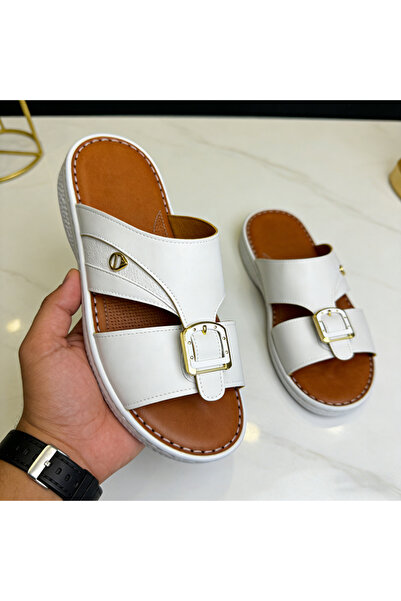 Amity Footwear KSA Unique Handmade Genuine Leather Men Slides, Ergonomic Desi...