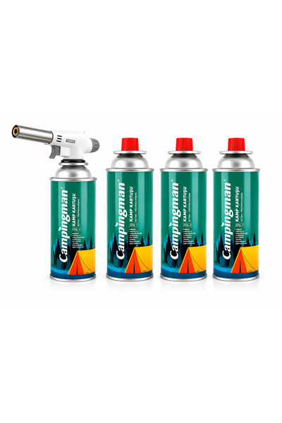 tub shop TUBSHOP 4 ADET BÜTAN PROPAN GAZ + 1 ADET PÜRMÜZ 220 GR