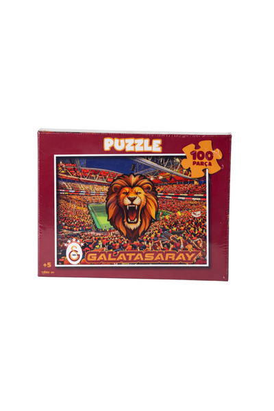 Galatasaray Lisanslı 100 Parça Puzzle - Kükreyen Aslan ve Stadyum Baskılı Çoc...