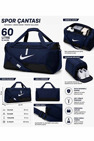Nike Spor Çantası Antrenman Seyahat Fitness / Ayakkabı Bölmeli Omuz Askılı Sp...