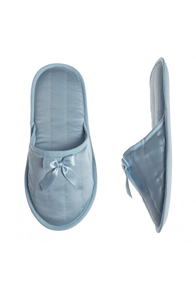 Slipper Γυναικείο Ελληνικό Γαλάζιο Σατέν Δωμάτιο