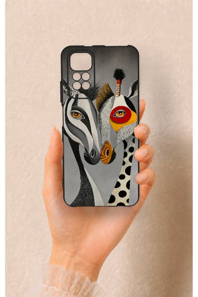 Vip Case Redmi Note 11S Compatible Zebra and Giraffe Patterned Silicone Case