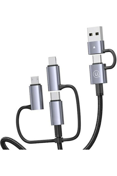 Usams Πλεκτό καλώδιο USB σε Lightning / Type-C / micro USB 1.2μ (SJ713USB01)