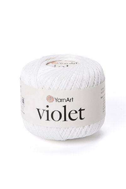 Yarnart Violet Beyaz Koton Merserize Dantel Örgü İpi 003
