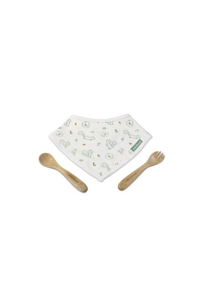 Miniland Set de tacâmuri prietenos cu veverița Bib