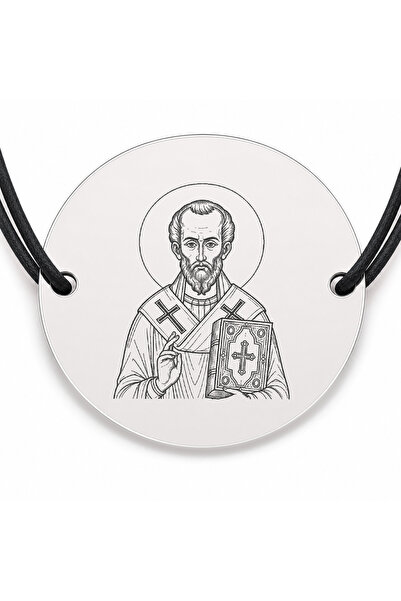 Simoshop Brățară argint 925 cu bănuț Sfântul Dionisie Areopagitul, șnur negru...