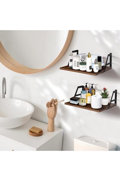 ALLSOLA Deep Floating Shelves, Wall Mounted Book Shelf with Metal Brackets fo...