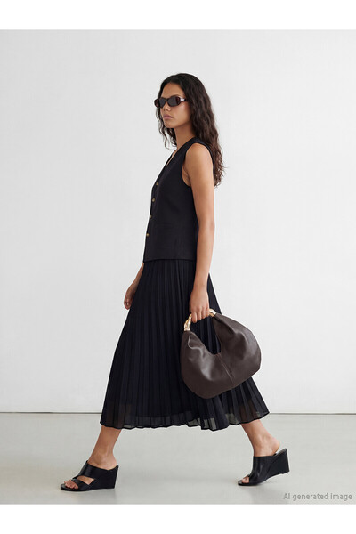 LC Waikiki Original Vest-Style Pleated Dress