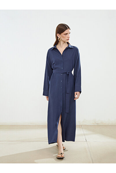 LC Waikiki Nevavm Linen Blend Women's Shirt Dress with a Difference