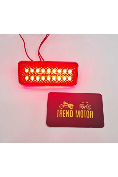 monero 18 Led Kırmızı Reflektör Çakarlı Ve Sabit Mod Vidalı Bağlantı - Motosi...