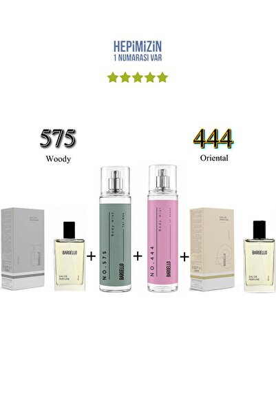 Bargello 575 + 444 Erkek/Kadın Parfüm Edp 50 ml Woody/Oriental + No: 575 + No...