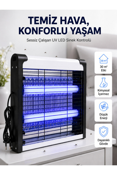 Lisinya Elektrikli UV LED Sinek Öldürücü Sessiz Çalışan Etkili Böcek Tuzağı -