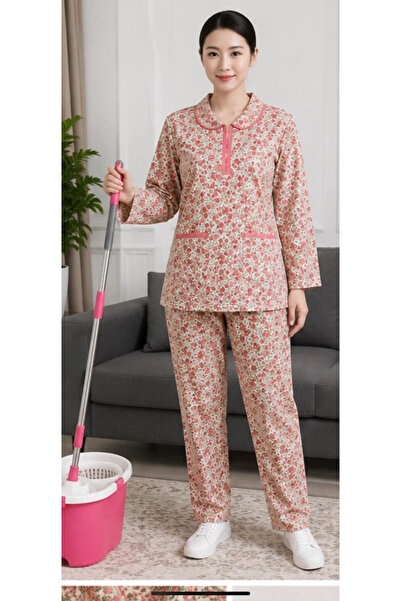 Generic Soft Floral Pattern Housemaid Uniform Set