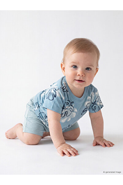 LC Waikiki Two Mt Shop Quality Palm Tree Patterned Baby Boy T-Shirt