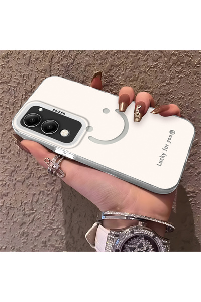 CHICASELUX حافظة وجه مبتسم بسيطة متوافقة مع Vivo Y29S، طلاء أنيق مريح على طرا...