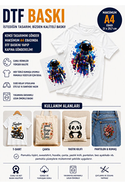 giftcrea Kişiye Özel A4 DTF Transfer Baskı - Fotoğraf, Logo, Yazı ve Tasarım ...