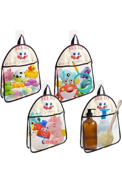KASTWAVE 4 x Mesh Bath Toy Organizer – The Perfect Bathtub Toy Holder & Bathr...