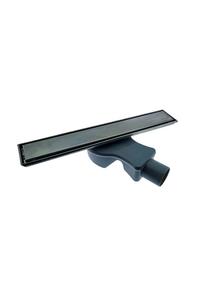 40x7 cm Frame Duş Kanalı-Dar Metal Çerçeve-Ø50 Düşey Boru Çıkış-Satin Düz Kapak