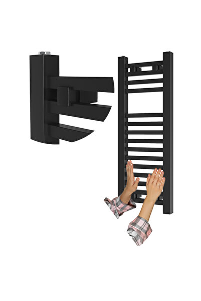 Granitan Radiator baie Bergen, scara, 80x30 cm, 253W, Negru