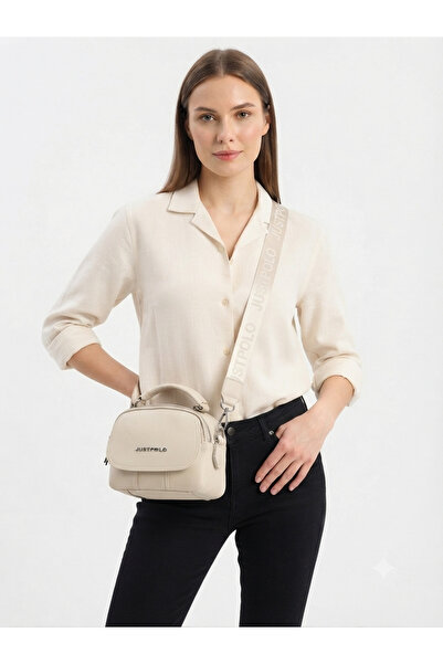 Just Polo حقيبة يد وكتف نسائية كريمية اللون-BD7032BD