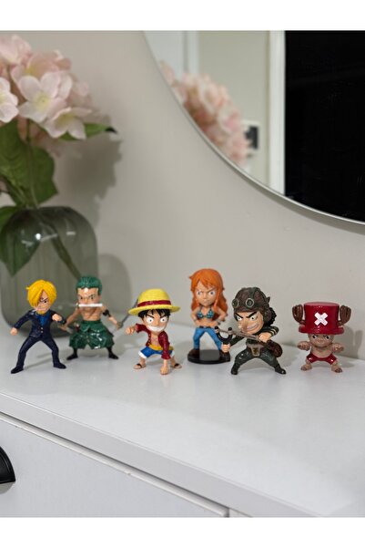 rabiskoile3d One Piece Anime Karakterleri 6'lı Masa Üstü Dekoratif Figür Seti