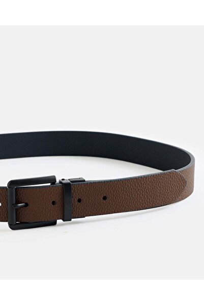 REDTAG Men Tan And Navy Reversible Twist Buckle Belt