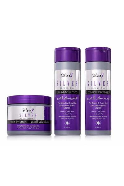 Silver X Professional Hair Shampoo, Hair Conditioner and Hair Mask Set For An...