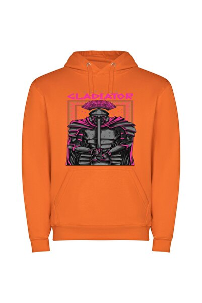 iLovePrints Magical Gothic Warrior Φούτερ με κουκούλα σε χρώμα Πορτοκαλί