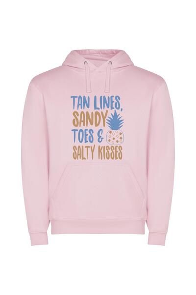 iLovePrints Savouring Sand: Tropical Temptations Φούτερ με κουκούλα σε χρώμα Ροζ