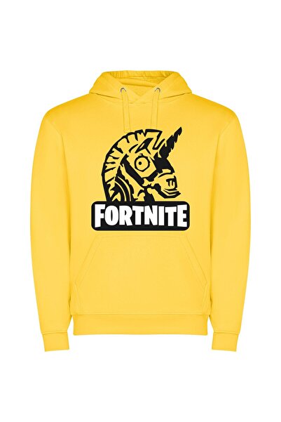 iLovePrints Fortnite Noir Φούτερ με κουκούλα σε χρώμα Κίτρινο