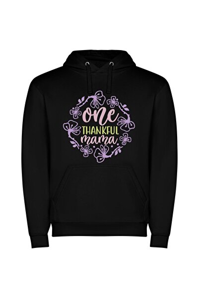 iLovePrints Floral Tribute to Mama Φούτερ με κουκούλα σε χρώμα Μαύρο