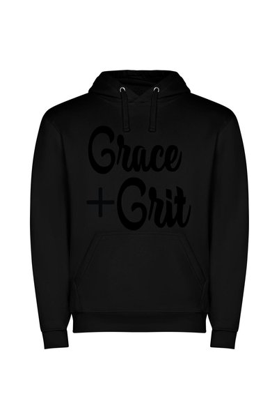 iLovePrints Graceful Grime & Grit Φούτερ με κουκούλα σε χρώμα Μαύρο