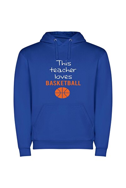 iLovePrints Ball Love: Inspired Teacher Φούτερ με κουκούλα σε χρώμα Μπλε