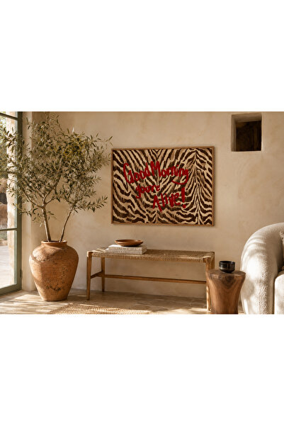 Boho wellness studio Ahşap Çerçeveli Dijital Baskı Modern Tipografik Poster –...