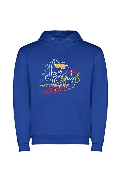 iLovePrints Wild Wave Escape Φούτερ με κουκούλα σε χρώμα Μπλε