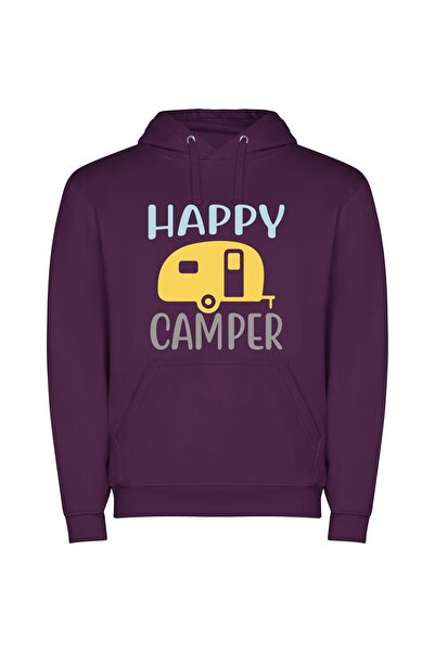 iLovePrints Cheerful Camper Mobile Φούτερ με κουκούλα σε χρώμα Μωβ