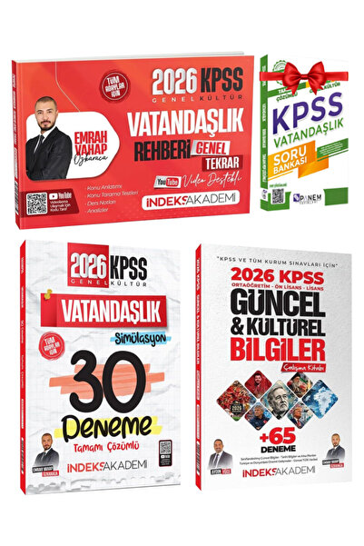 İndeks Akademi KPSS 2026 Emrah Vahap Özkaraca Vatandaşlık Rehberi Genel Tekra...